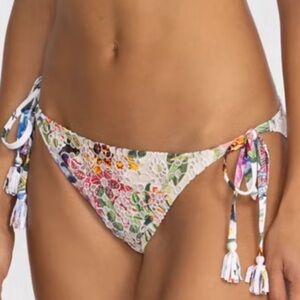 NWT JONNY WAS NEON JUNGLE EYELET STRING BIKINI BOTTOM
